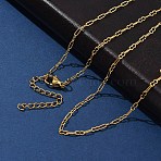 304 Stainless Steel Peanut Link Chain Necklaces for Women, Ion Plating(IP), Golden, 17.72 inch(45cm)(NJEW-U050-03G)