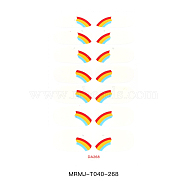 Rainbow Full Cover Nail Wraps Stickers, UV Gel Polish Nail Wraps Strips Decals, For Nail Tips Decorations, Colorful, 10x5.5cm(MRMJ-T040-268)
