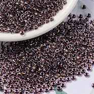 MIYUKI Round Rocailles Beads, Japanese Seed Beads, (RR3206) Magic Copper Plum Lined Crystal, 8/0, 3mm, Hole: 1mm, about 422~455pcs/bottle, 10g/bottle(SEED-JP0009-RR3206)