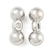 CCB Plastic Beads, Double- Ball, Platinum, 15.5x6mm, Hole: 1.8mm(CCB-P013-07P)