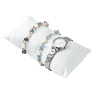 Кожа подушка браслет ювелирные часы дисплей, белые, размер : около 18 см длиной, шириной：10 см , толстый：6 см (X-BDIS-H015-1)