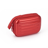 Tinplate Zipper Bag, Portable Coin Purse, for Business Card, Draw-bar box Shape, Red, 70x100mm(CON-G005-A02)
