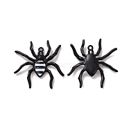 Halloween Rack Plating Alloy Enamel Pandants, Spider Charm, Electrophoresis Black, 36.5x35.5x4.5mm, Hole: 1.7mm(X-PALLOY-O109-56EB)