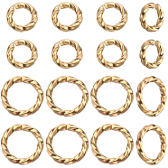 200Pcs 2 Styles Brass Open Jump Rings, Long-Lasting Plated, Twist Ring, Real 18K Gold Plated, 18 Gauge, 6~8x1mm, Inner Diameter: 4~6mm, 100pcs/style(KK-CN0002-52)