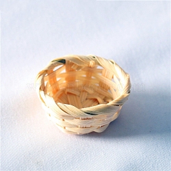 Dollhouse Miniature Scene Shooting Props, Life Background, Mini Bamboo Basket, Cornsilk, 36x17mm(PW-WG88373-01)