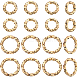 200Pcs 2 Styles Brass Open Jump Rings, Long-Lasting Plated, Twist Ring, Real 18K Gold Plated, 18 Gauge, 6~8x1mm, Inner Diameter: 4~6mm, 100pcs/style(KK-CN0002-52)