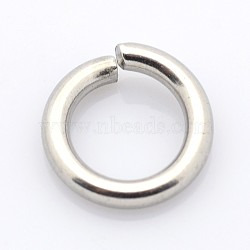 Tarnish Resistant 304 Stainless Steel Open Jump Rings, Stainless Steel Color, 8x1.3mm, Inner Diameter: 5.4mm(STAS-E067-09-8mm)