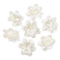 ABS Imitation Pearl Beads, Flower, 16x17.5x4mm, Hole: 1.4mm(X-OACR-K001-27)