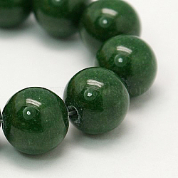 Natural Mashan Jade Round Beads Strands, Dyed, Dark Green, 4mm, Hole: 1mm, about 98pcs/strand, 15.7 inch(G-D263-4mm-XS13)