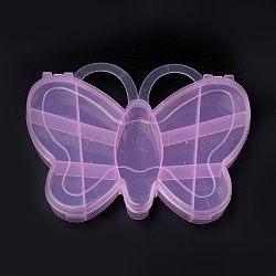 Butterfly Plastic Bead Storage Containers, 13 Compartments, Pink, 11.2x13.8x1.9cm(X-CON-Q023-14A)