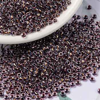 MIYUKI Round Rocailles Beads, Japanese Seed Beads, (RR3206) Magic Copper Plum Lined Crystal, 8/0, 3mm, Hole: 1mm, about 422~455pcs/bottle, 10g/bottle