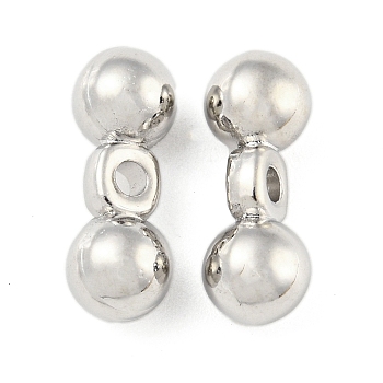 CCB Plastic Beads, Double- Ball, Platinum, 15.5x6mm, Hole: 1.8mm