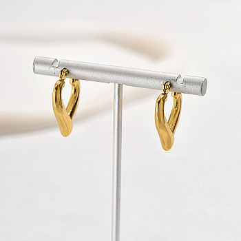 304 Stainless Steel Hoop Earrings, Heart, Golden, 23x22mm
