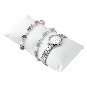 Кожа подушка браслет ювелирные часы дисплей, белые, размер : около 18 см длиной, шириной：10 см , толстый：6 см 