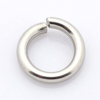 304 Stainless Steel Open Jump Rings, Stainless Steel Color, 8x1.3mm, Inner Diameter: 5.4mm