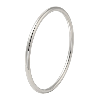 304 Stainless Steel Simple Roung Ring Bangles for Women, Stainless Steel Color, Inner Diameter: 2-1/2 inch(6.5cm), 4mm