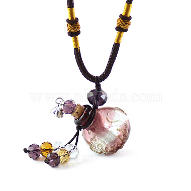 Rosy Brown Lampwork Necklaces