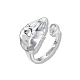 Brass Pave Clear Cubic Zirconia Finger Ring Settings(KK-N232-491P)-1