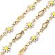 Ion Plating(IP) Golden 304 Stainless Steel Flower & Rhombus Link Chains(CHS-D036-01G-02)-1