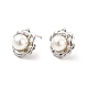 ABS Imitation Pearl Beaded Flower Stud Earrings(EJEW-P213-11P)-1