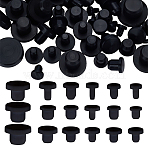 72Pcs 18 Styles Silicone End Caps, Flexible Bolt Covers, Black, 9~18.5x6.5~20.5mm, Pin: 3~13mm(FIND-FG0004-55B)