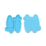 DIY Pendant Silicone Molds, for Earring Makings, Resin Casting Molds, For UV Resin, Epoxy Resin Jewelry Making, Carrot, Deep Sky Blue, 48x43x4mm, Hole: 1.5mm(DIY-TAC0013-53)