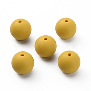 Silicone Beads, Round, Goldenrod, 14.5~15mm, Hole: 2.2mm(SIL-WH0012-001M)