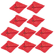 Cloth Bracelet Storage Envelope Bags with Velvet Inside, Rectangle, FireBrick, 9.5~10x9~9.5x0.4~0.7cm(AJEW-WH0475-14B)