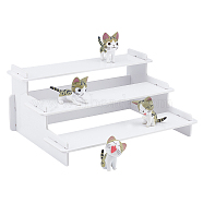 3-Tier Assembled Opaque Acrylic Model Toy Display Holder, White, Finish Product: 8.8x14.5x20cm, about 6pcs/set(ODIS-WH0029-19)