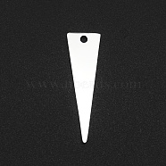 201 Stainless Steel Pendants, Laser Cut, Triangle, Stainless Steel Color, 25x7x1mm, Hole: 1.6mm(STAS-N090-LA052)