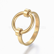 304 Stainless Steel Finger Rings, Size 8, Golden, 18mm(RJEW-E153-44G-18mm)