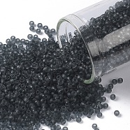 TOHO Round Seed Beads, Japanese Seed Beads, (9BF) Black Diamond Transparent Matte, 11/0, 2.2mm, Hole: 0.8mm, about 1110pcs/10g(X-SEED-TR11-0009BF)