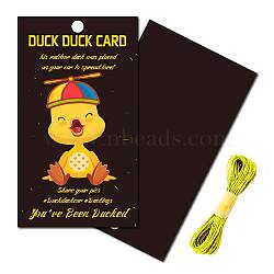 CREATCABIN 50Pcs Paper Card, Greeting Card, Duck Theme Card, Rectangle, Word, 87.5x50mm(AJEW-CN0001-37D)