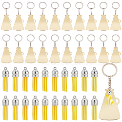 Elite DIY Blank Keychain Making Kit, Including Speaker Acrylic Pendant Keychain with Iron Finding, Faux Suede Tassel Pendant Decorations, Gold, 131mm(DIY-PH0020-79B)