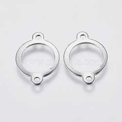 201 Stainless Steel Links connectors, Ring, Stainless Steel Color, 18x13x0.8mm, Hole: 1.5mm(STAS-I097-016P)