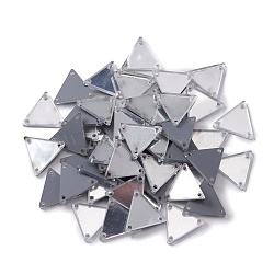 Sew On Mirror Rhinestones, Triangle Shape Acrylic Pieces, with Holes for Costume Evening Dresses Clothing Wedding Dress Decoration, Silver, 14x15.5x1.5mm, Hole: 1mm(DIY-WH0343-64)