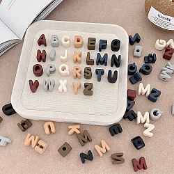 Spray Painted Opaque Acrylic Beads, Large Hole Beads, Alphabet, Mixed Color, 19.8~21x8.7~20.5x13.6~13.8mm, Hole: 6.3mm, about 155pcs/500g(OACR-N138-50)