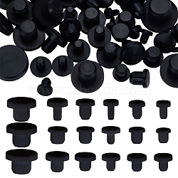 72Pcs 18 Styles Silicone End Caps, Flexible Bolt Covers, Black, 9~18.5x6.5~20.5mm, Pin: 3~13mm(FIND-FG0004-55B)