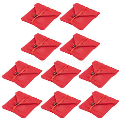 Cloth Bracelet Storage Envelope Bags with Velvet Inside, Rectangle, FireBrick, 9.5~10x9~9.5x0.4~0.7cm(AJEW-WH0475-14B)