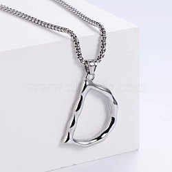 3Pcs Stainless Steel Textured Letter Pendants, Without Chain, Letter D(LW4134-4)