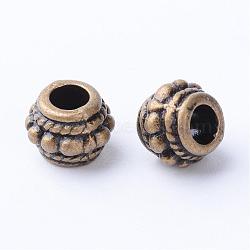 Tibetan Style Alloy Beads, Rondelle, Cadmium Free & Nickel Free & Lead Free, Antique Bronze, 8x6.5mm, Hole: 3~3.5mm, about 950pcs/1000g(TIBE-Q063-145AB-NR)