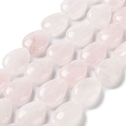 Natural Rose Quartz Beads Strands, Teardrop, 17.5~18x13x6mm, Hole: 1.2mm, about 22pcs/strand, 15.24 inch(38.7cm)(G-L242-21)