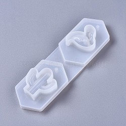 Silicone Molds, Resin Casting Molds, For UV Resin, Epoxy Resin Jewelry Making, Flamingo & Cactus, White, 175x50x26mm(X-DIY-F041-19)