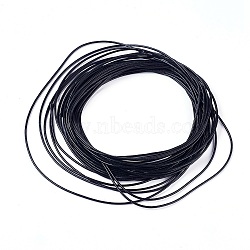 Korean Wax Polyester Cords, Black, 1.5mm(YC-XCP0002-02)