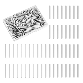 300Pcs 304 Stainless Steel Tube Beads, Stainless Steel Color, 25x2.5mm, Hole: 2mm