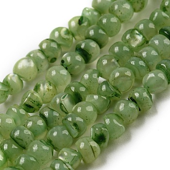 Natural White Shell Dyed Beads Strands, Nuggets, Olive Drab, 2.5~3.5x3~3.5x2~3.5mm, Hole: 0.4mm, about 139pcs/strand, 15.16''(38.5cm)