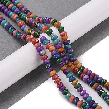 Natural Dolomite Bead Strands, Dyed, Rondelle, 6~6.5x3.5~4mm, Hole: 1mm, about 106pcs/strand, 15.94''(40.5cm)