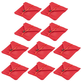 Cloth Bracelet Storage Envelope Bags with Velvet Inside, Rectangle, FireBrick, 9.5~10x9~9.5x0.4~0.7cm