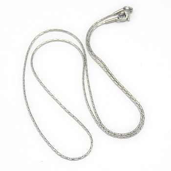 Trendy Unisex 304 Stainless Steel Coreana Chain Necklaces, with Lobster Claw Clasps, Stainless Steel Color, 19.7 inch(50cm)