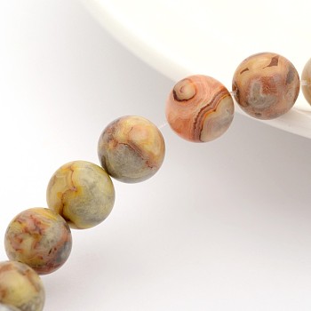 Natural Crazy Agate Round Bead Strands, 10mm, Hole: 1mm, about 19pcs/strand, 7.5 inch